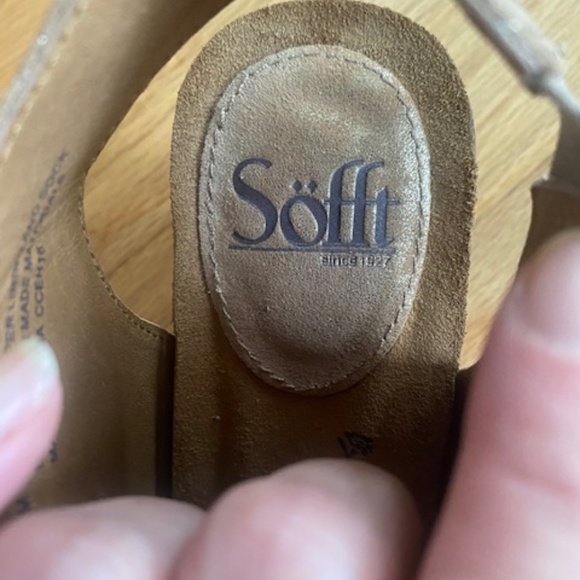 Sofft Metallic Leather Lace Up Wedge Sandals - Picture 7 of 7